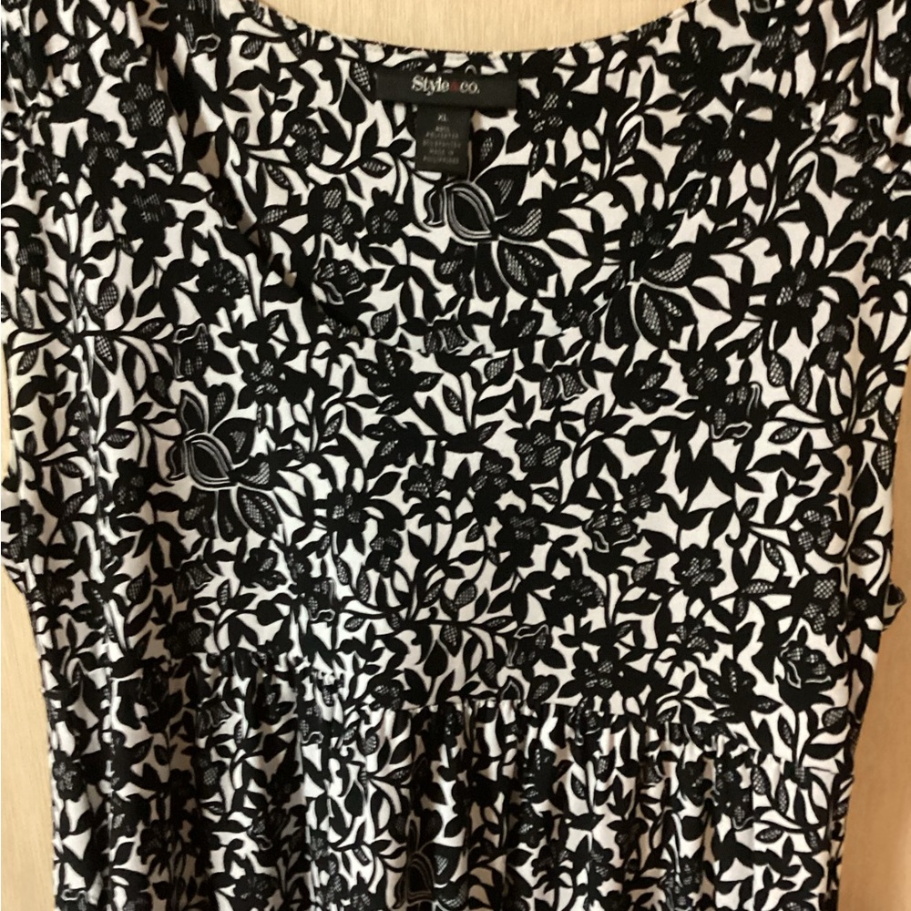 Style & Co. Monochrome Floral Dress
